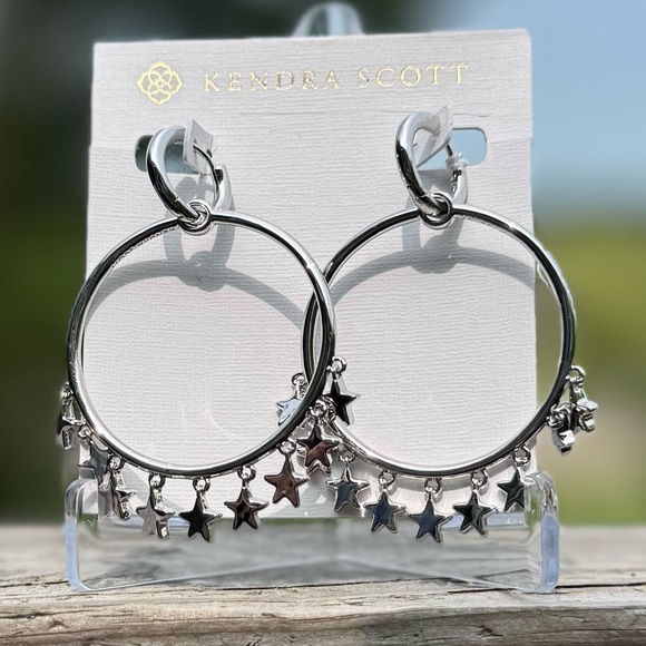 Kendra Scott Sloane Star Convertible Open Frame Earrings Silver - Picture 6 of 6
